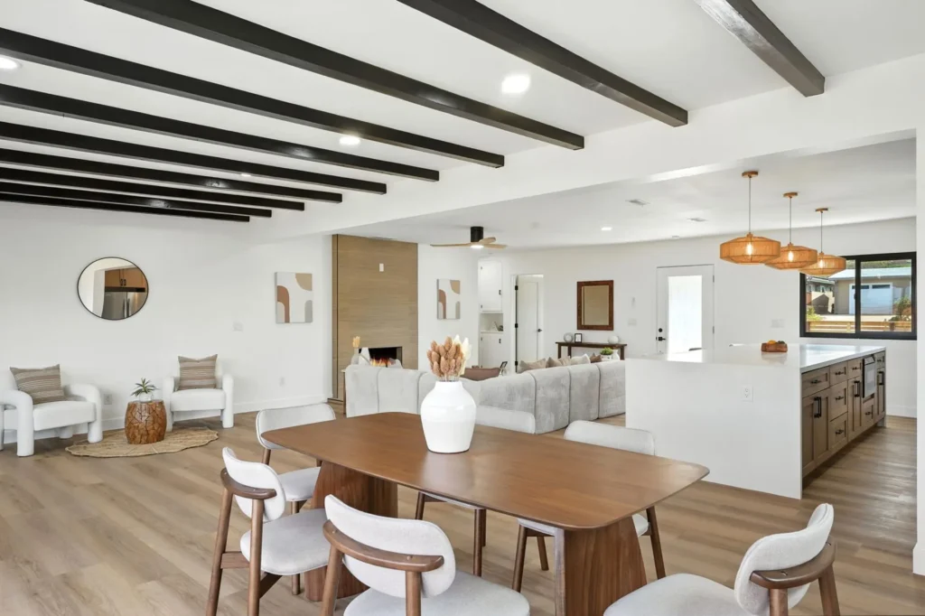 Dining And Fireplace San Diego Full Home Remodel