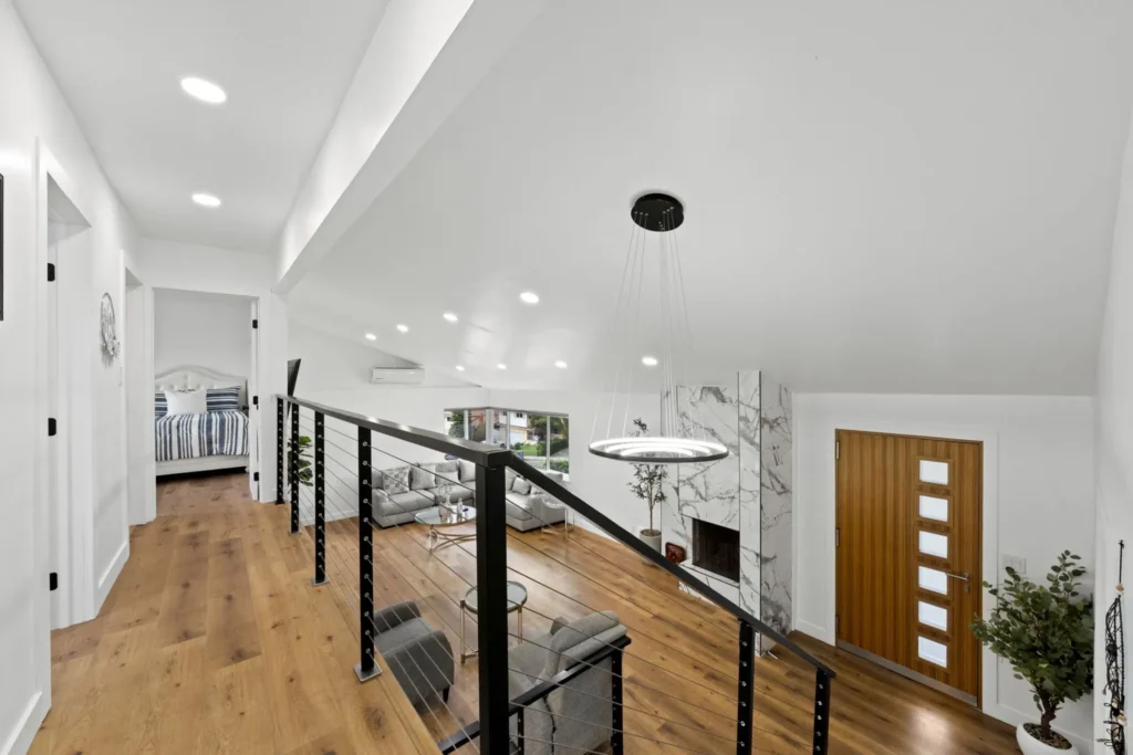 Loft And Marble Fireplace La Mesa Full Home Remodel