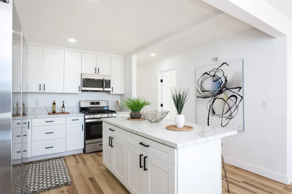 Oak Shaker Kitchen And Quartz Island Lemon Grove Home Remodel