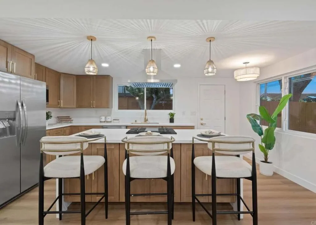 Oak Shaker Kitchen Island Encinitas Home Remodel