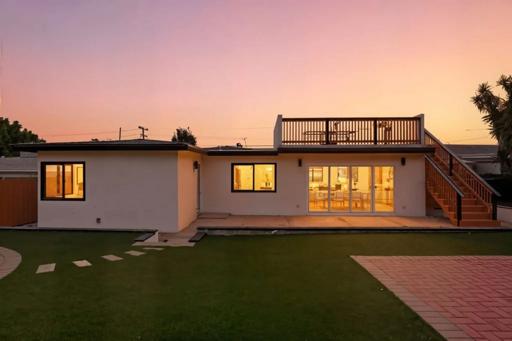 Rooftop Deck At Twilight San Diego Home Remodel