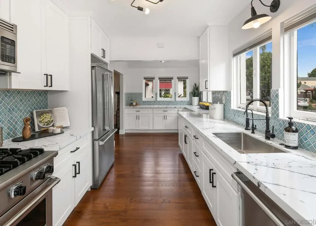 Shaker Kitchen With Quartz And Backsplash Kensington Home Remodel
